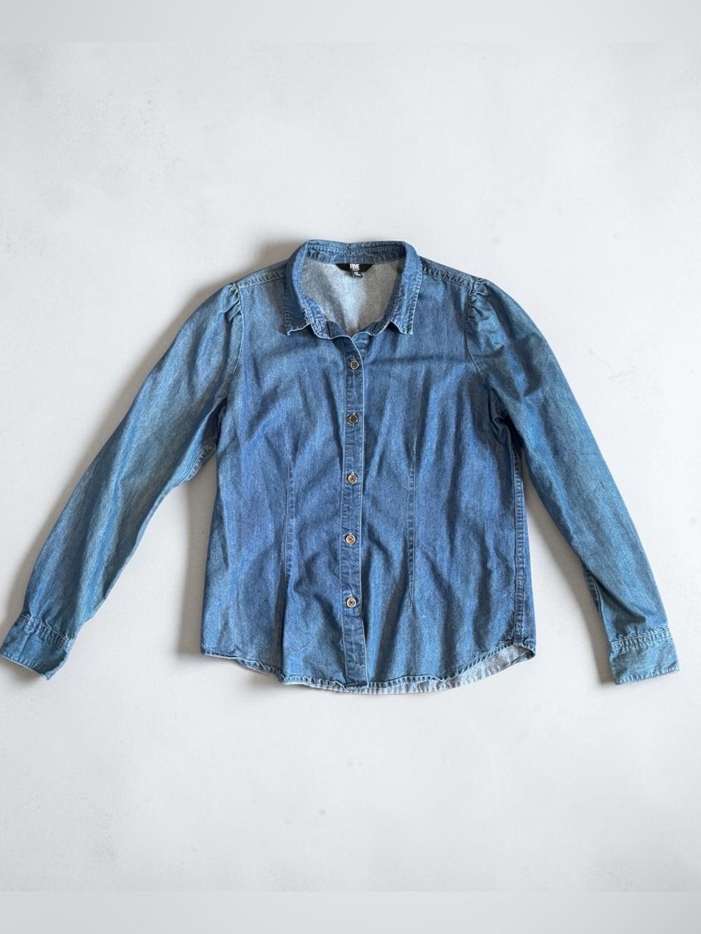 Frye Chambray Button Front Shirt Womens XS Blue Long Sleeve Lightweight